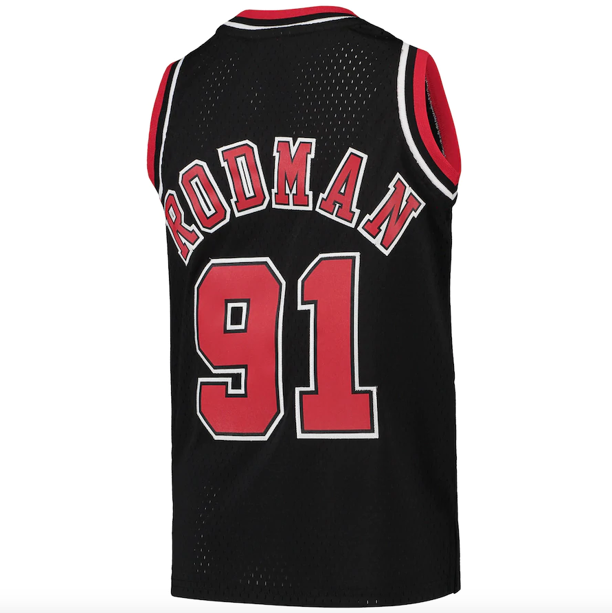 Chicago Bulls Dennis Rodman Mitchell & Ness Black 1997-98 Hardwood Classics Swingman Jersey - image 3