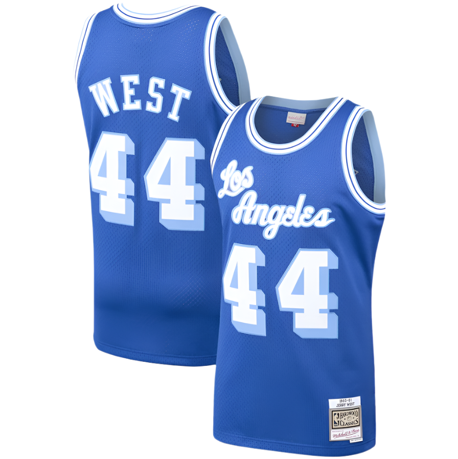 Men's Los Angeles Lakers Jerry West Mitchell & Ness Royal Hardwood Classics 1960-61 Swingman Jersey - image 1