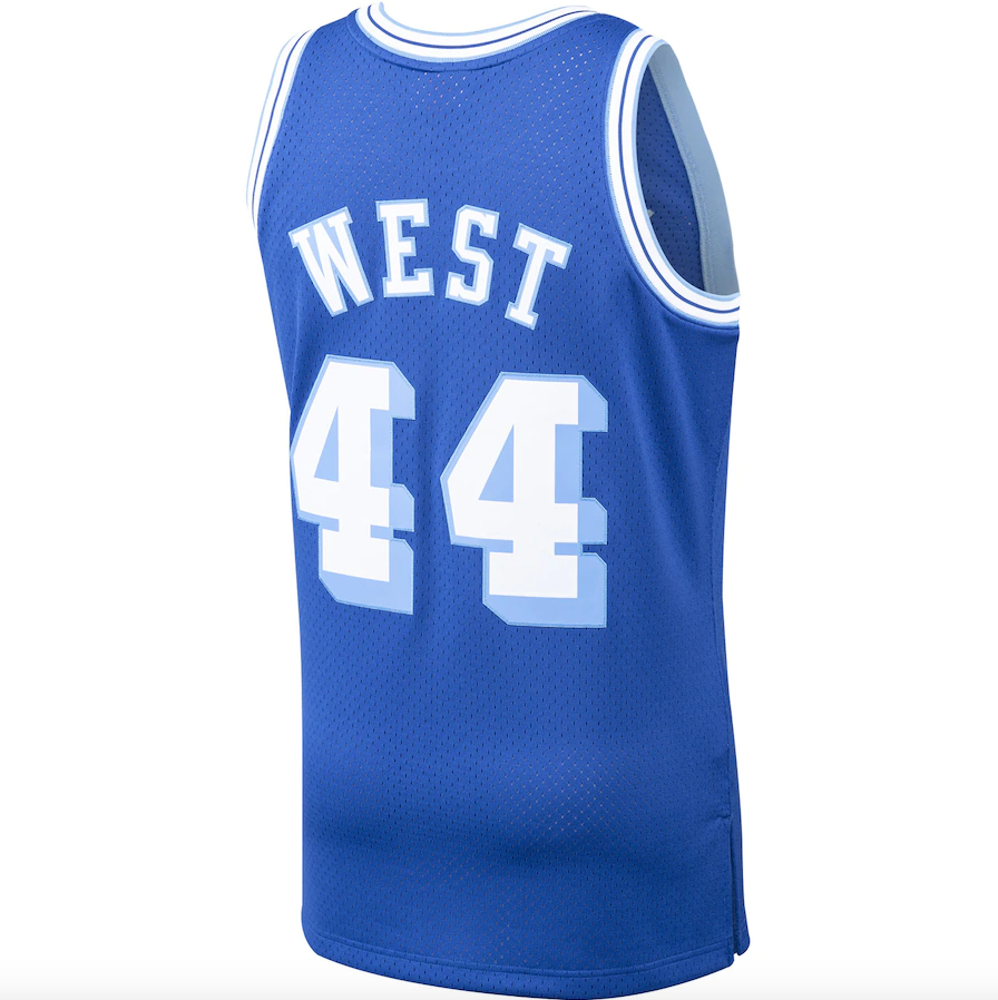 Men's Los Angeles Lakers Jerry West Mitchell & Ness Royal Hardwood Classics 1960-61 Swingman Jersey - image 3