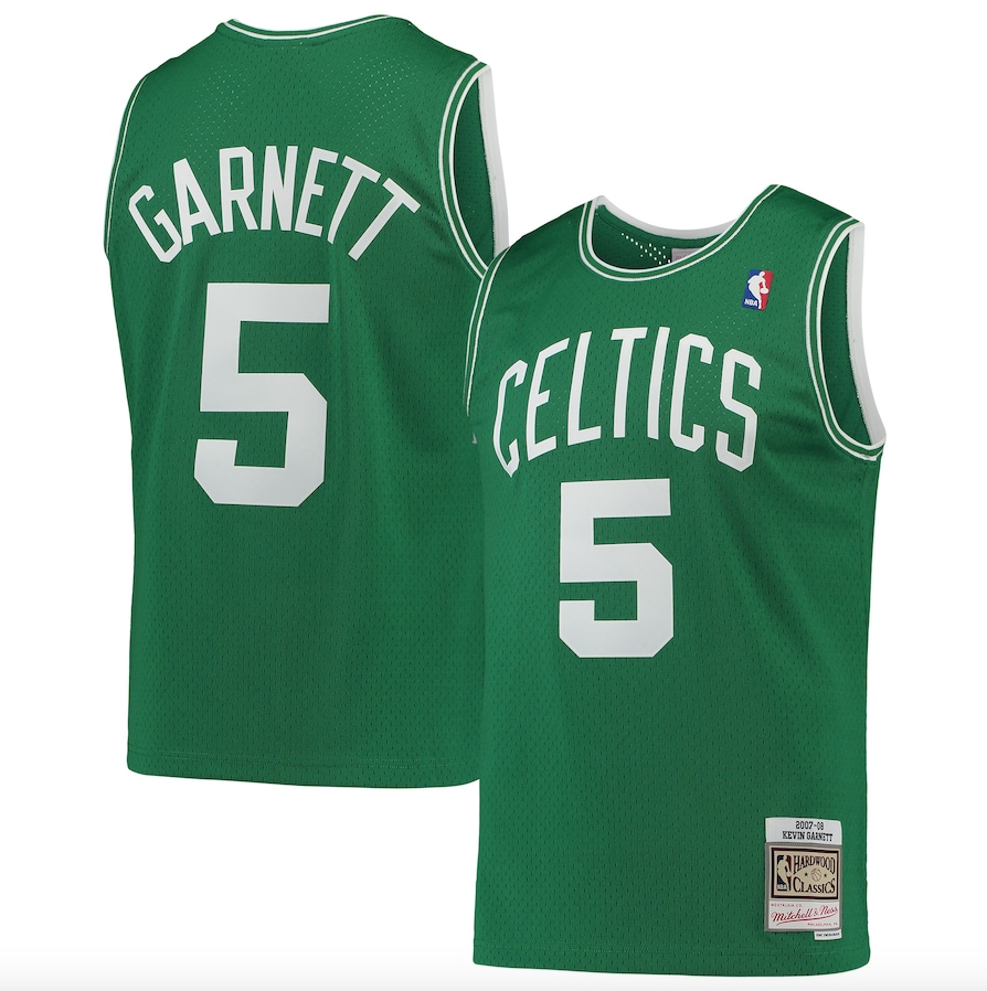 Men's Boston Celtics Kevin Garnett Mitchell & Ness Kelly Green Hardwood Classics 2007-08 Swingman Jersey - image 1