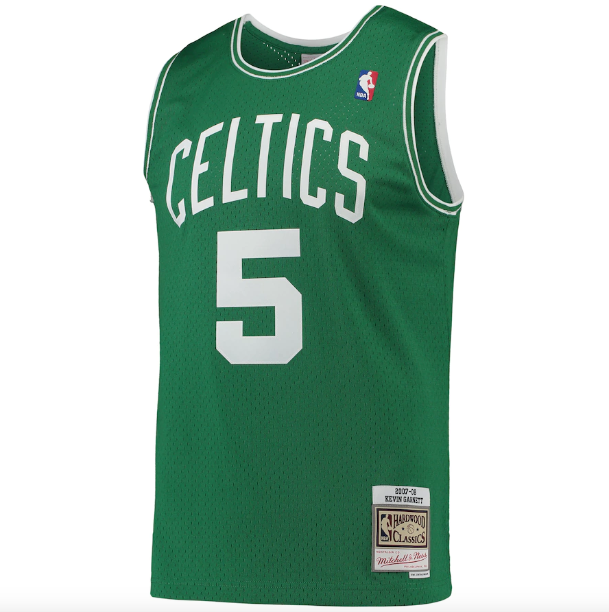 Men's Boston Celtics Kevin Garnett Mitchell & Ness Kelly Green Hardwood Classics 2007-08 Swingman Jersey - image 2