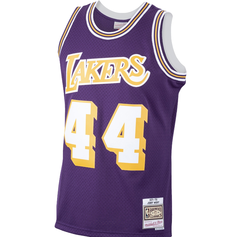 Men's Jerry West Los Angeles Lakers Mitchell & Ness 1971-72 Hardwood Classics Swingman Player Jersey - Purple - image 2