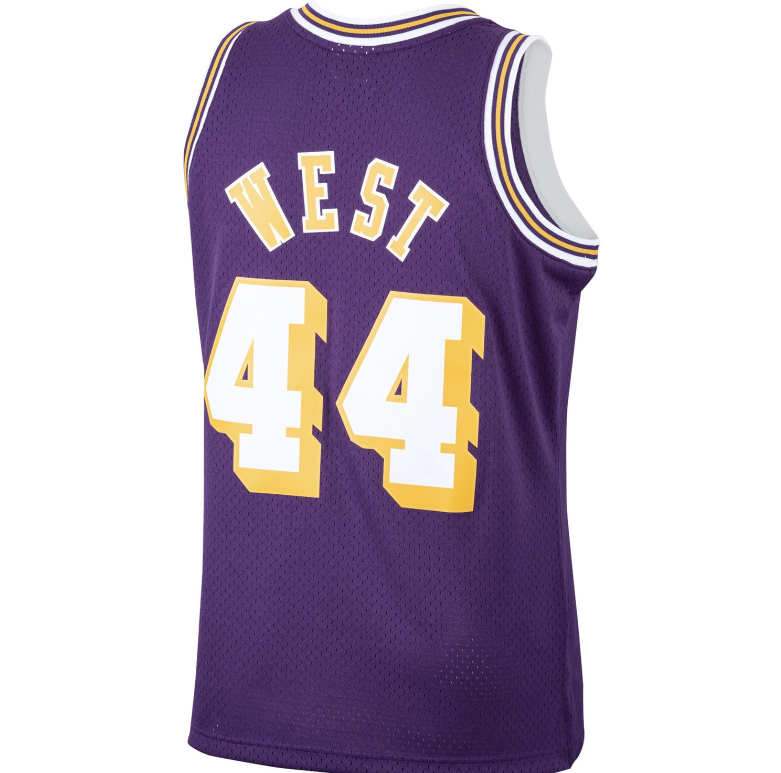 Men's Jerry West Los Angeles Lakers Mitchell & Ness 1971-72 Hardwood Classics Swingman Player Jersey - Purple - image 3