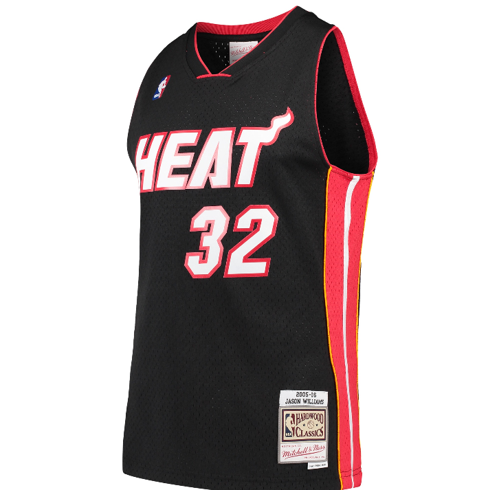 Men's Miami Heat Shaquille O'Neal Mitchell & Ness Black 2005-06 Hardwood Classics Swingman Jersey - image 2