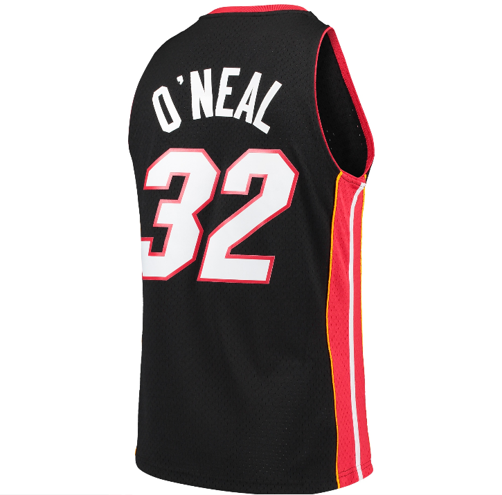 Men's Miami Heat Shaquille O'Neal Mitchell & Ness Black 2005-06 Hardwood Classics Swingman Jersey - image 3