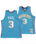 Men's New Orleans Hornets Chris Paul Mitchell & Ness Teal Hardwood Classics Swingman Jersey - image 1