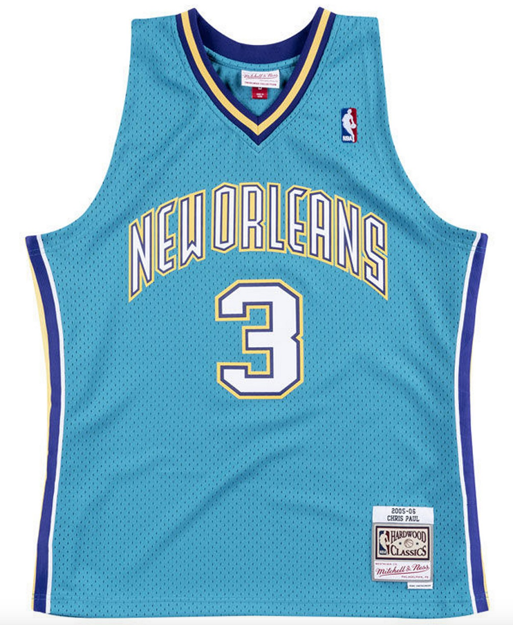 Men's New Orleans Hornets Chris Paul Mitchell & Ness Teal Hardwood Classics Swingman Jersey - image 2
