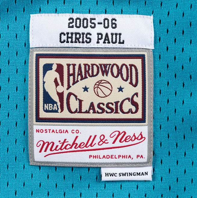 Men's New Orleans Hornets Chris Paul Mitchell & Ness Teal Hardwood Classics Swingman Jersey - image 4