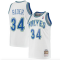 Mens Minnesota Timberwolves Isaiah Rider Mitchell & Ness White 1995-96 Hardwood Classics Swingman Jersey - image 1