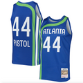 Men's Atlanta Hawks Pete Maravich Mitchell & Ness Blue 1971-72 Hardwood Classics Swingman Jersey - image 1
