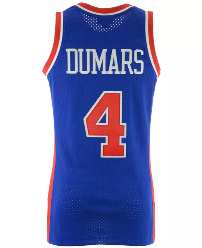 Men's Joe Dumars Detroit Pistons Mitchell & Ness Blue 1988-89 Hardwood Classics Swingman Jersey - image 3