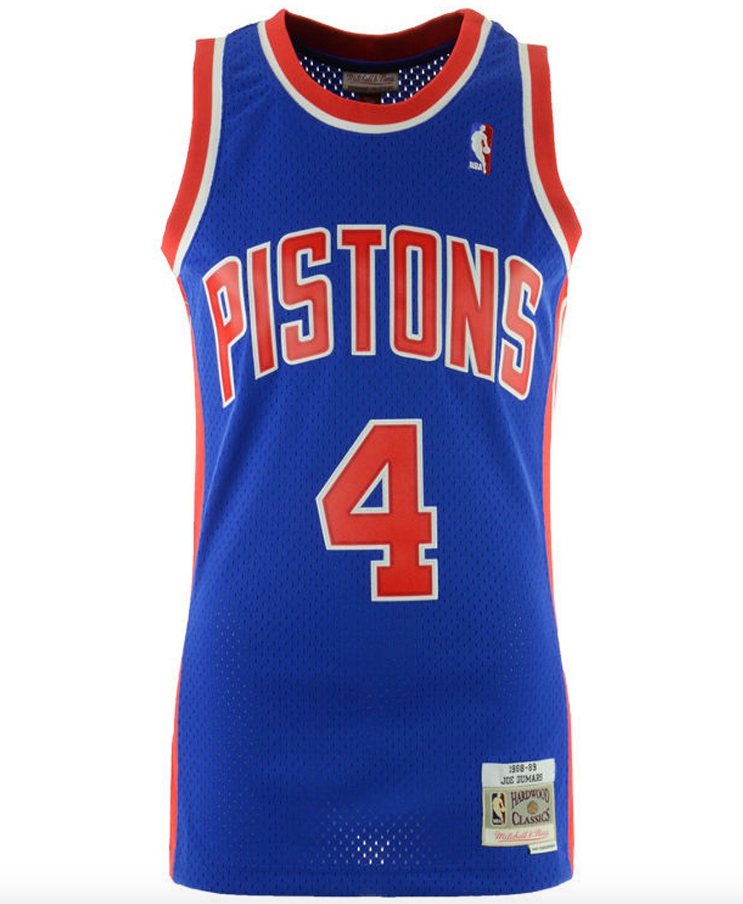 Men's Joe Dumars Detroit Pistons Mitchell & Ness Blue 1988-89 Hardwood Classics Swingman Jersey - image 2