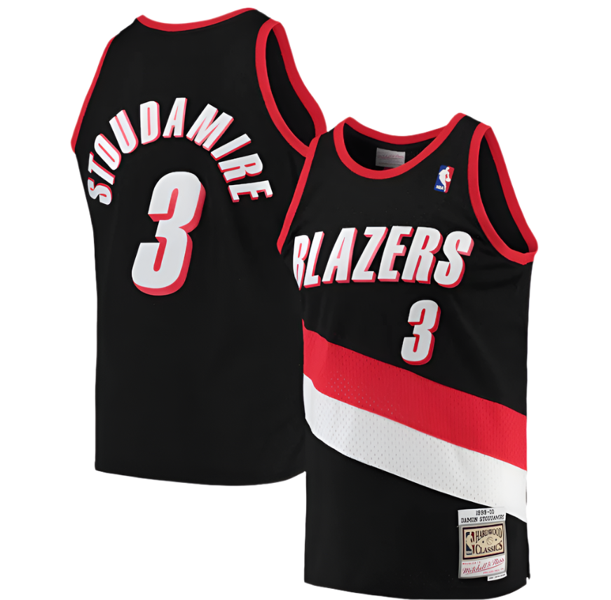 Men's Damon Stoudamire Portland Trail Blazers Mitchell & Ness Hardwood Classics Swingman Jersey - Black - image 1