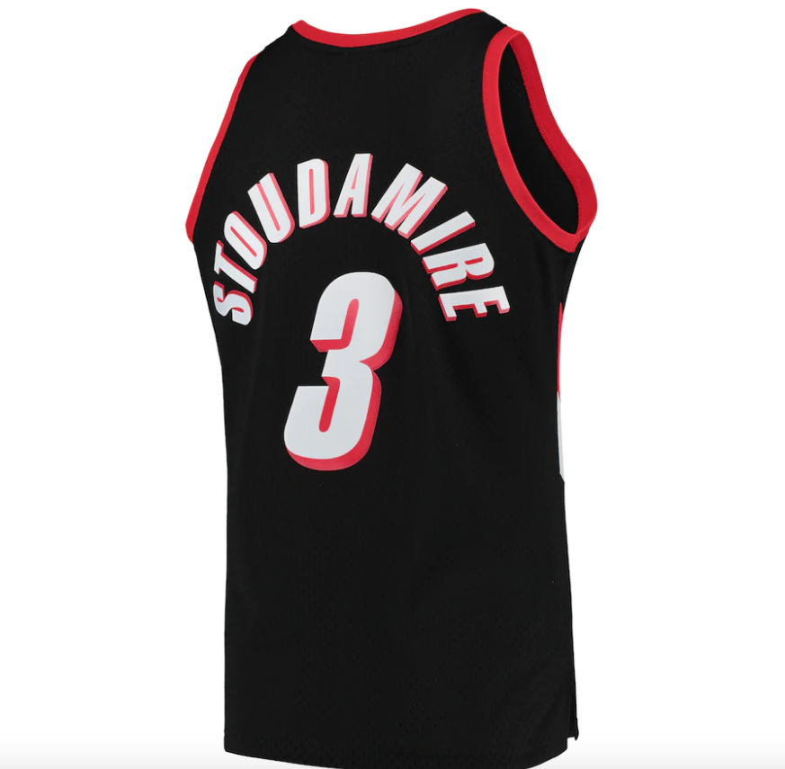 Men's Damon Stoudamire Portland Trail Blazers Mitchell & Ness Hardwood Classics Swingman Jersey - Black - image 3