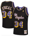 Men's Los Angeles Lakers Shaquille O'Neal Mitchell & Ness Black 1996-97 Hardwood Classics Reload Swingman Jersey-Black - image 1