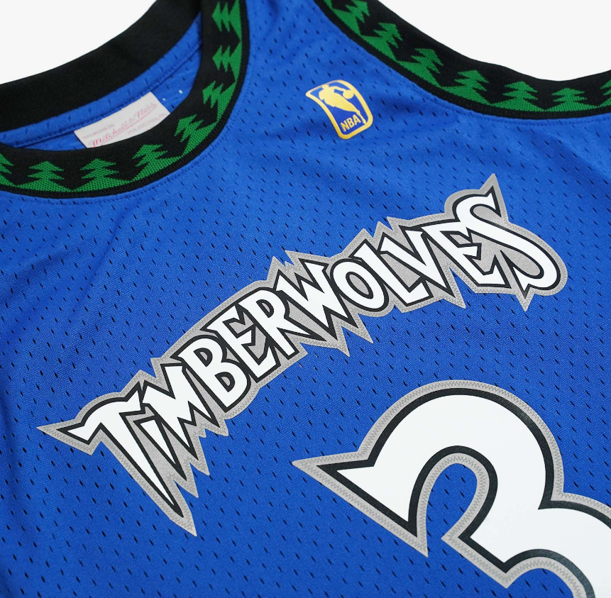 Men's Minnesota Timberwolves Stephon Marbury Mitchell & Ness Blue Hardwood Classics Swingman Jersey - image 3