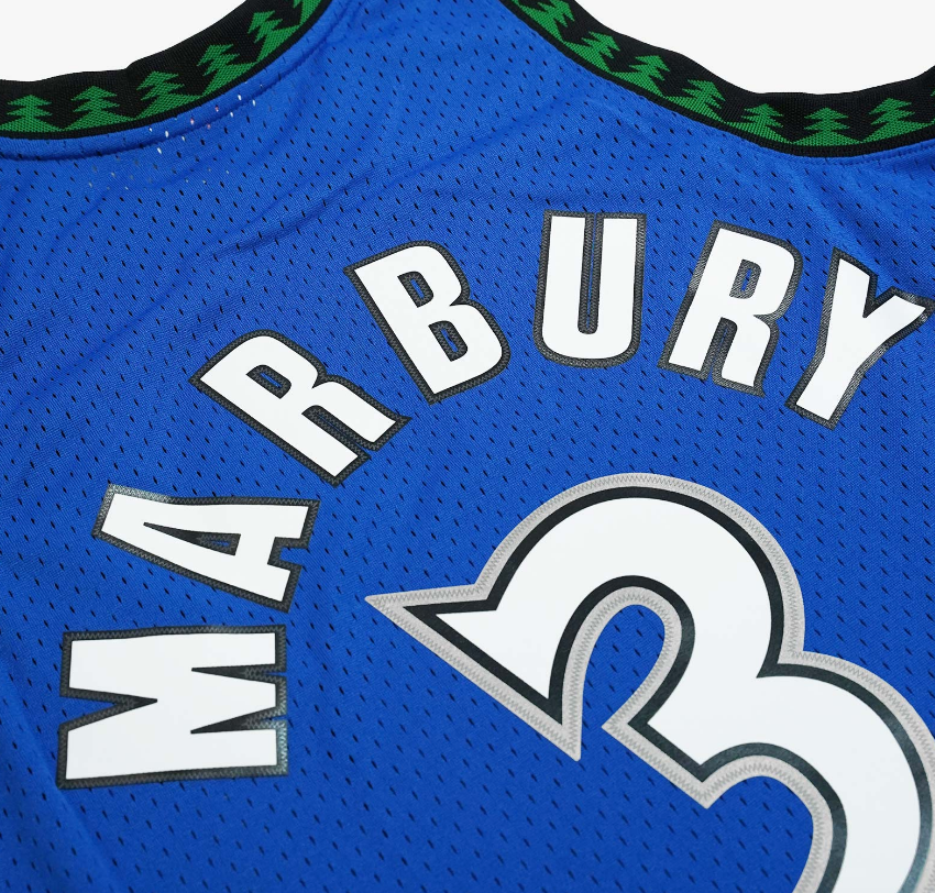 Men's Minnesota Timberwolves Stephon Marbury Mitchell & Ness Blue Hardwood Classics Swingman Jersey - image 4