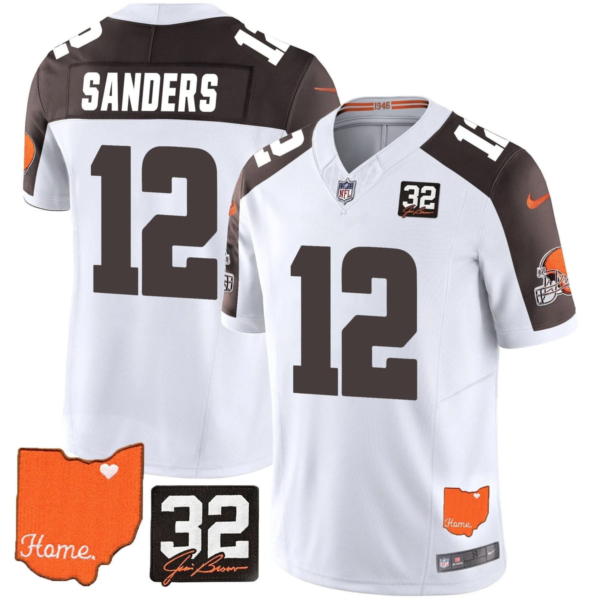 CLE #32 Jim Brown Memorial & Home Patch Vapor Limited Jersey - image 44
