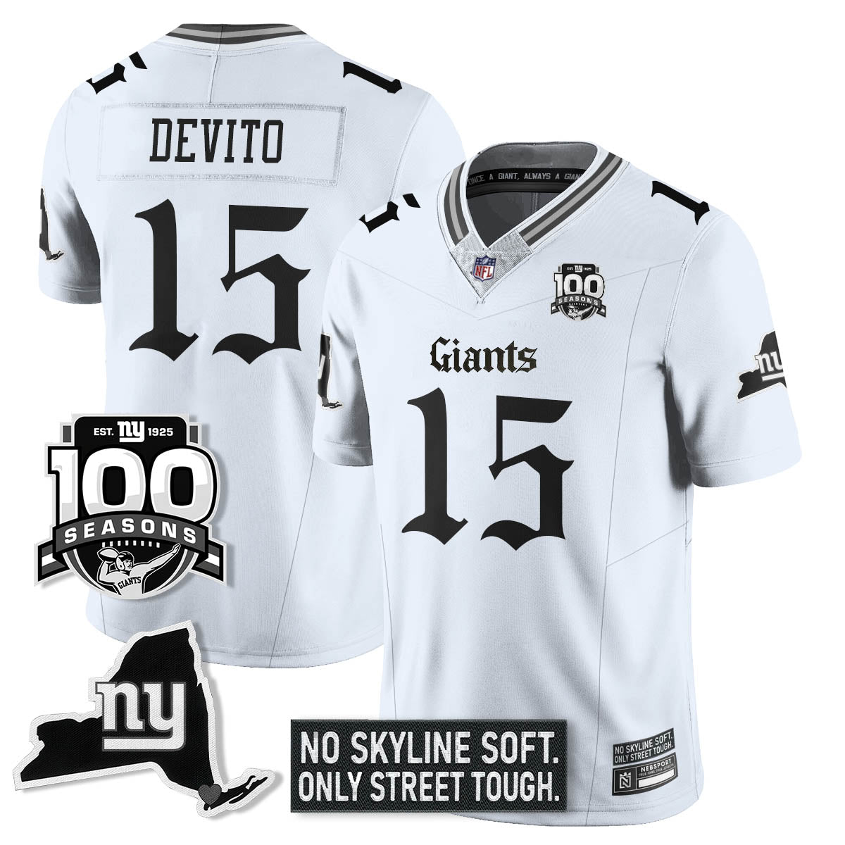 NYG 100th Seasons 'Gothic Gotham Edition' Vapor Limited Jersey - image 12