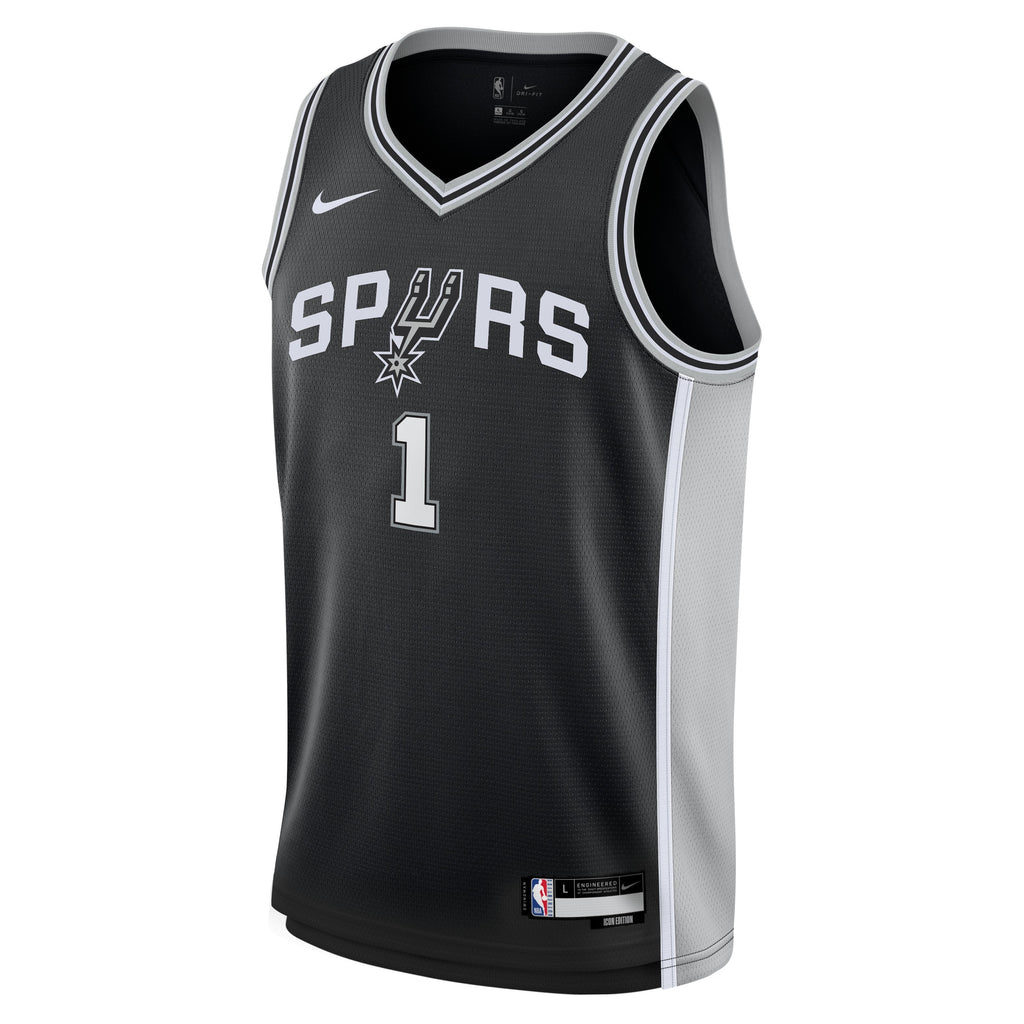 San Antonio Spurs Victor Wembanyama Nike Black Swingman Icon Jersey - image 2