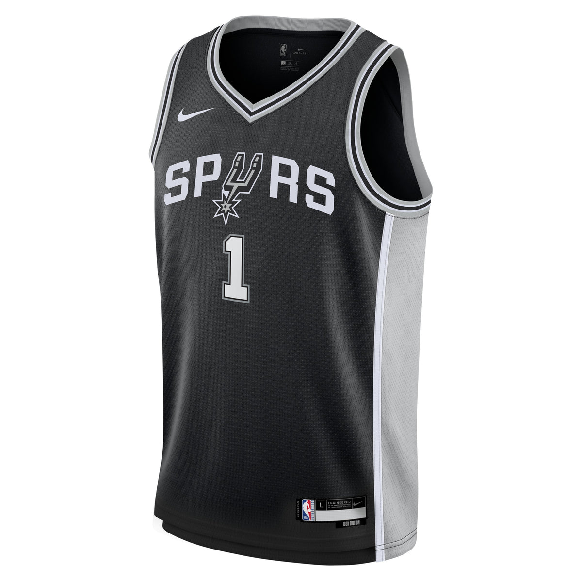 San Antonio Spurs Victor Wembanyama Nike Black Swingman Icon Jersey - image 2