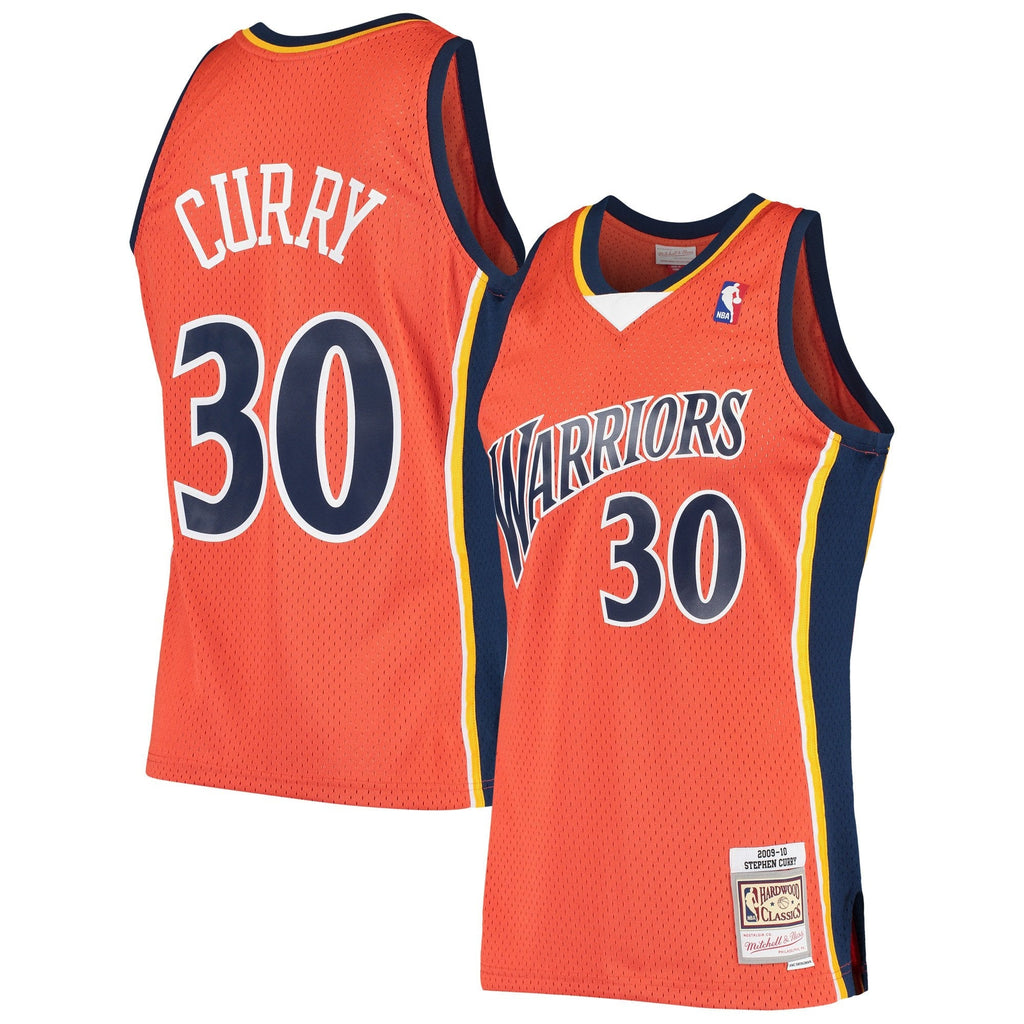 Men's Mitchell & Ness Stephen Curry Orange Golden State Warriors 2009-2010 Hardwood Classics Swingman Jersey - image 1