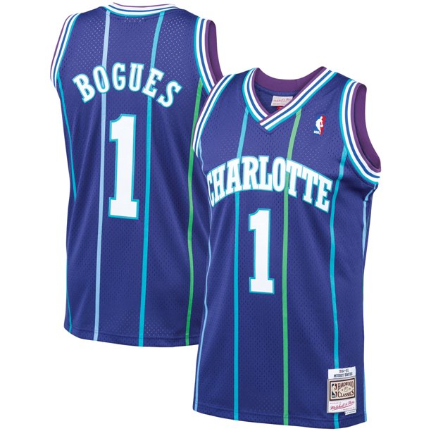 Charlotte Hornets Muggsy Bogues Mitchell & Ness Purple 1994-95 Hardwood Classics Swingman Jersey - image 1