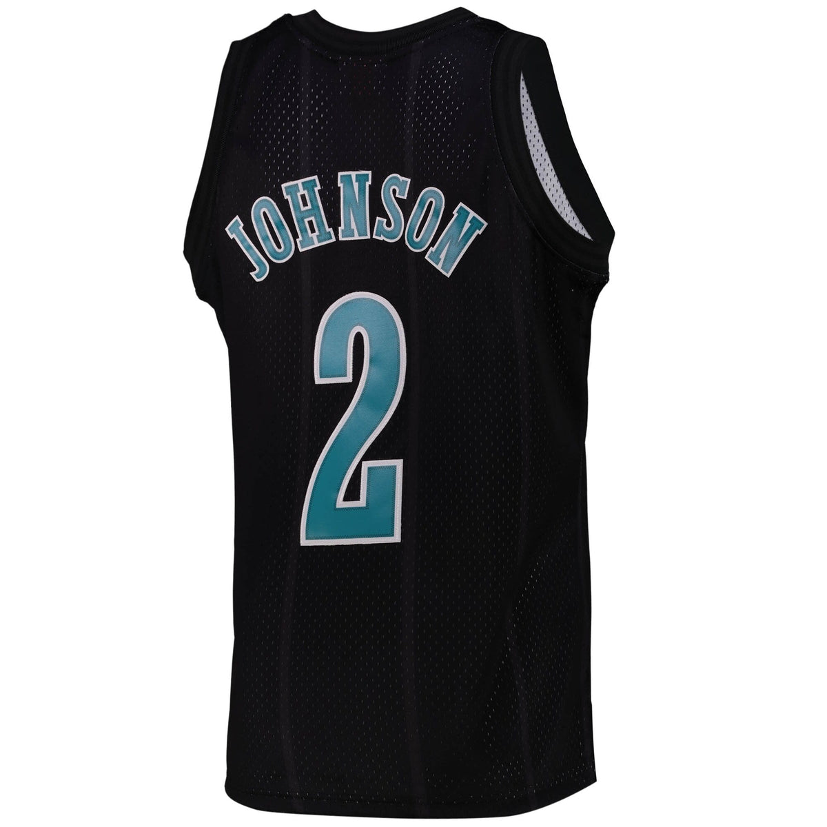 Men's Charlotte Hornets Larry Johnson Black Team Color Swingman Jersey by Mitchell & Ness - image 3