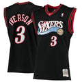 Philadelphia 76ers Allen Iverson Mitchell & Ness Black 2000-01 Hardwood Classics Swingman Jersey - image 1