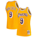 Men's Mitchell & Ness Nick Van Exel Los Angeles Lakers Gold 1996-97 Hardwood Classics Swingman Jersey - image 1