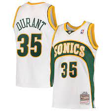 Seattle Supersonics Kevin Durant White 2007-08 Hardwood Classics Swingman Jersey - image 1