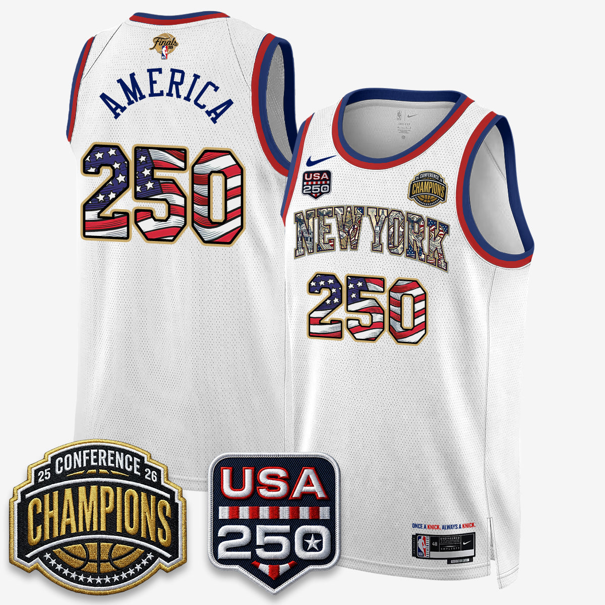 NYK 2026 NBA Eastern Conference Champions x Fourth of July Vapor Jersey - Stitched - image 10