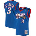 Philadelphia 76ers Allen Iverson 1999-2000 Mitchell & Ness Blue Basketball Jersey - image 1