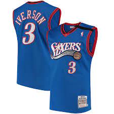 Philadelphia 76ers Allen Iverson 1999-2000 Mitchell & Ness Blue Basketball Jersey - image 1