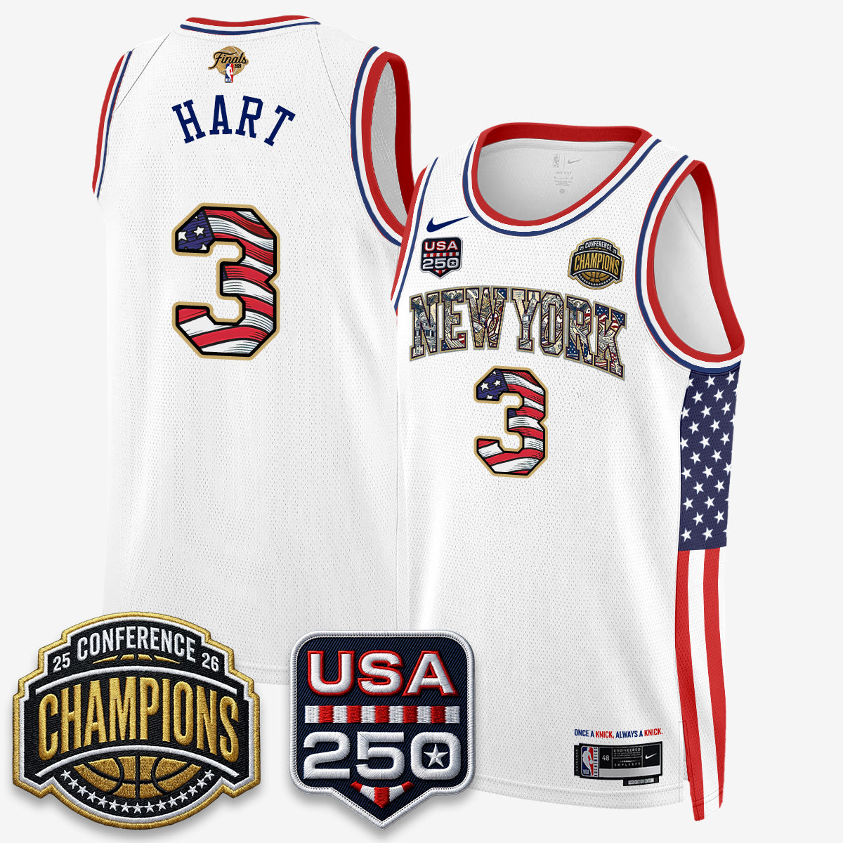 NYK 2026 NBA Eastern Conference Champions x Fourth of July Vapor Jersey - Stitched - image 35