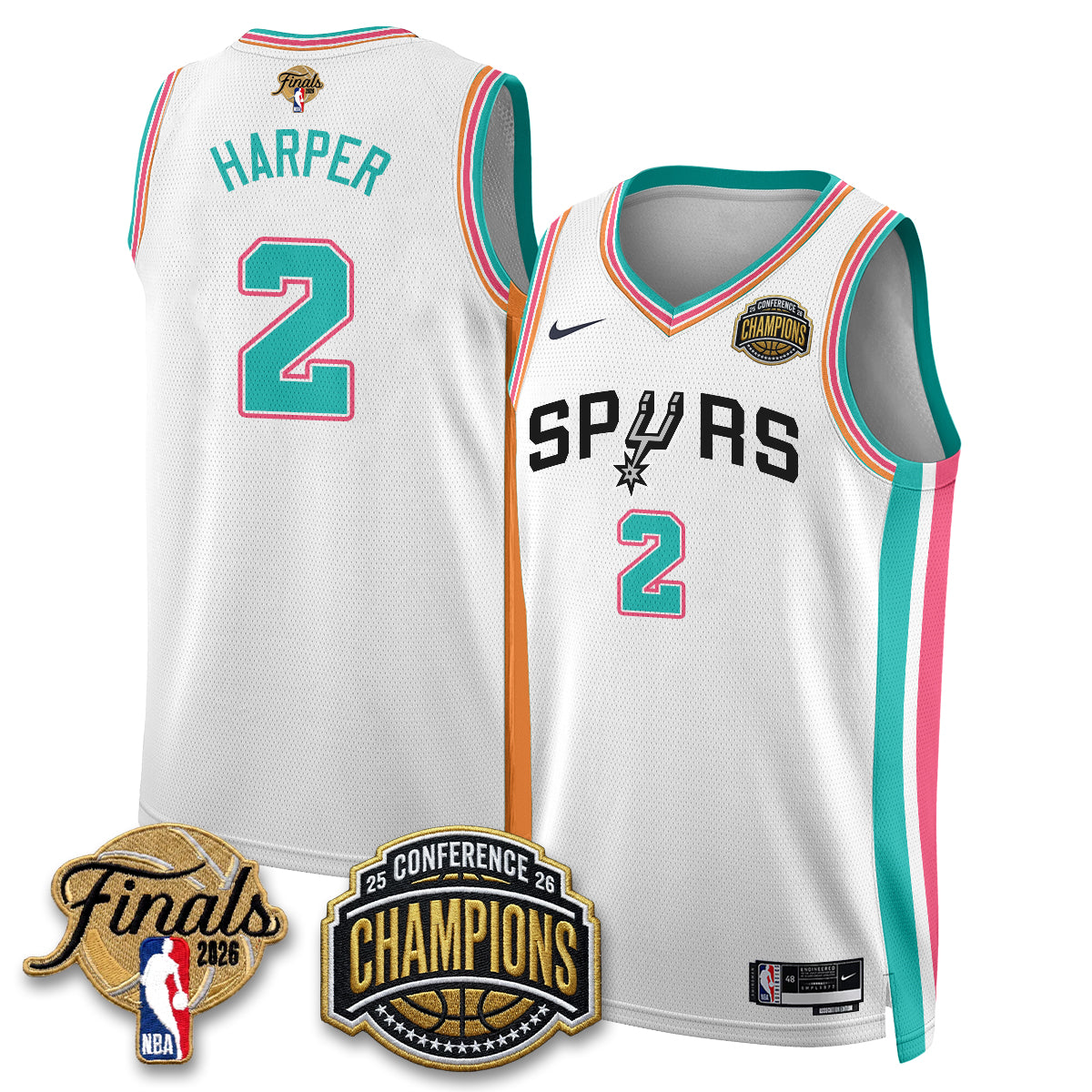 SAS 2026 NBA Western Conference Champions Vapor City Edition Jersey - Stitched - image 24