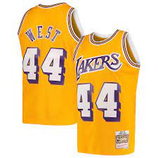 Los Angeles Lakers Jerry West 1971-72 Mitchell & Ness Yellow Basketball Jersey - image 1