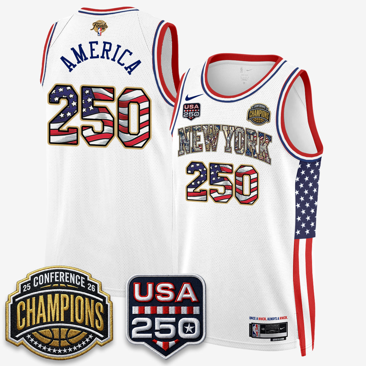 NYK 2026 NBA Eastern Conference Champions x Fourth of July Vapor Jersey - Stitched - image 40