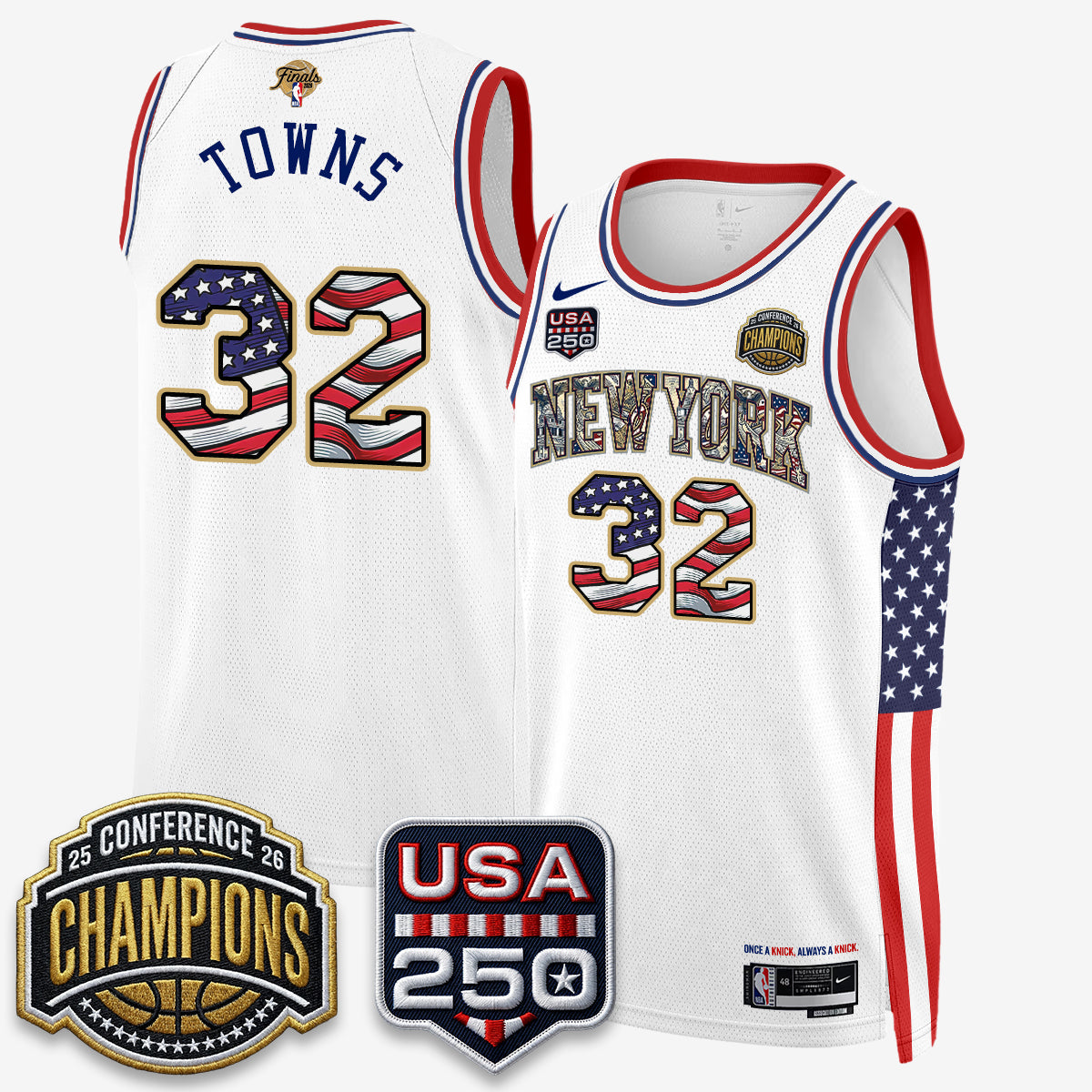 NYK 2026 NBA Eastern Conference Champions x Fourth of July Vapor Jersey - Stitched - image 32