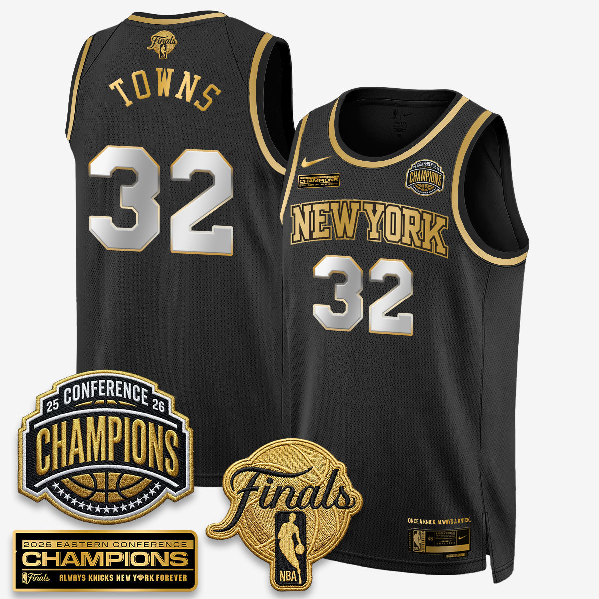 NYK 2026 NBA Eastern Conference Champions White Gold Edition Jersey - Stitched - image 11
