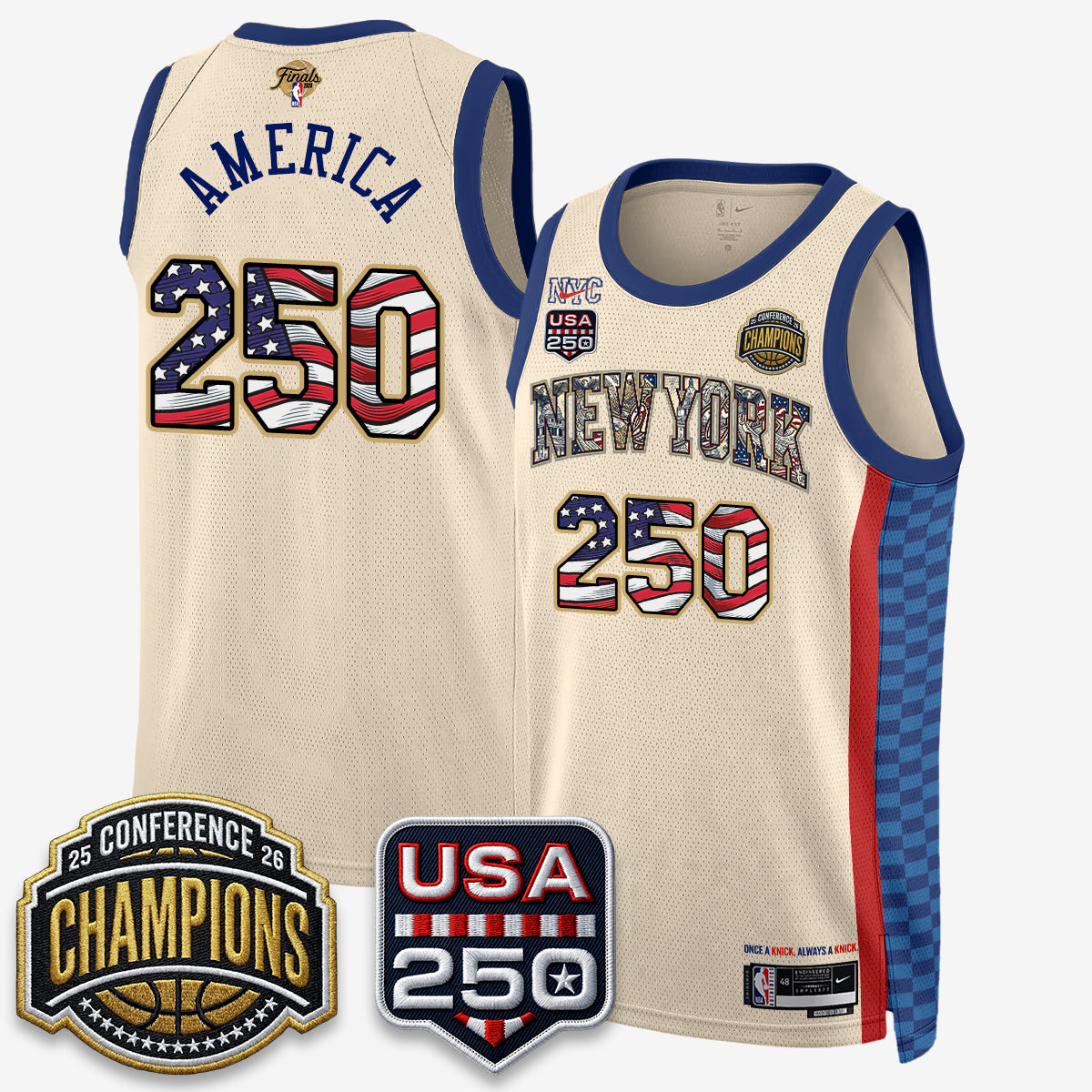 NYK 2026 NBA Eastern Conference Champions x Fourth of July Vapor Jersey - Stitched - image 30