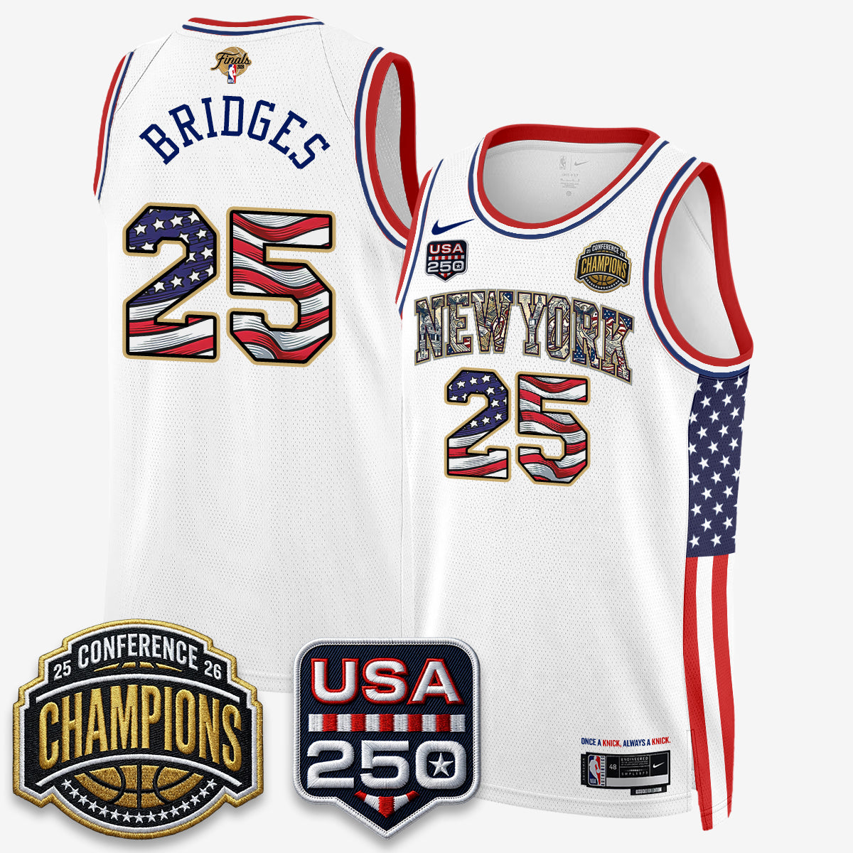 NYK 2026 NBA Eastern Conference Champions x Fourth of July Vapor Jersey - Stitched - image 34