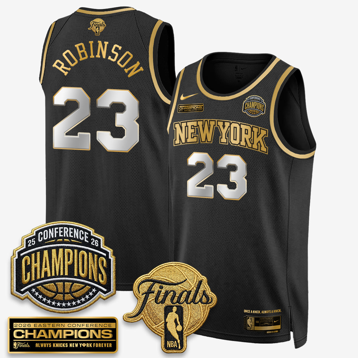 NYK 2026 NBA Eastern Conference Champions White Gold Edition Jersey - Stitched - image 15