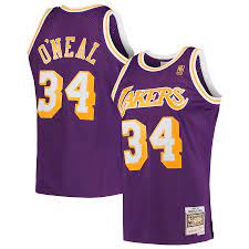 Los Angeles Lakers Shaquille O'Neal Purple 1996-97 Hardwood Classics Swingman Jersey - image 1