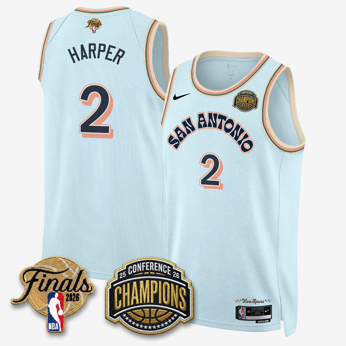 SAS 2026 NBA Western Conference Champions Vapor City Edition Jersey - Stitched - image 33