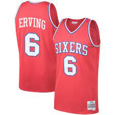Philadelphia 76ers Julius Erving 1982-83 Mitchell & Ness Red Basketball Jersey - image 1