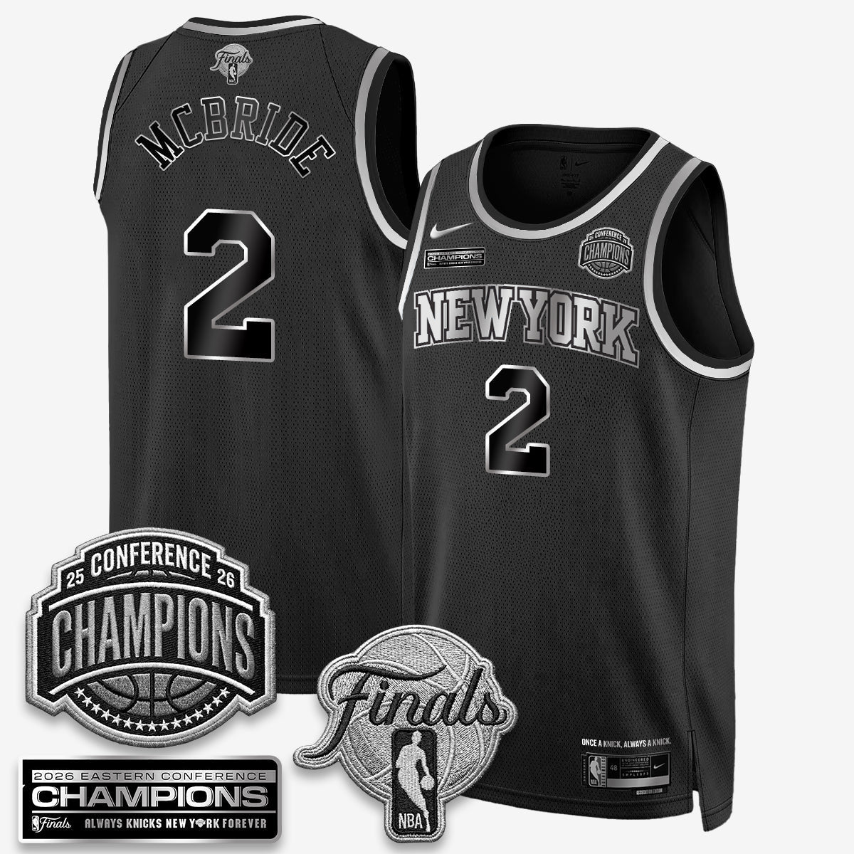 NYK 2026 NBA Eastern Conference Champions Black Gold Edition Jersey - Stitched - image 34