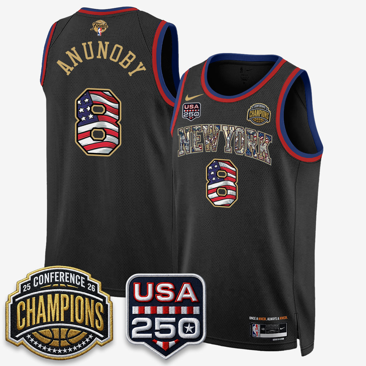 NYK 2026 NBA Eastern Conference Champions x Fourth of July Vapor Jersey - Stitched - image 13