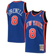 New York Knicks Latrell Sprewell Blue 1998-99 Hardwood Classics Swingman Jersey - image 1