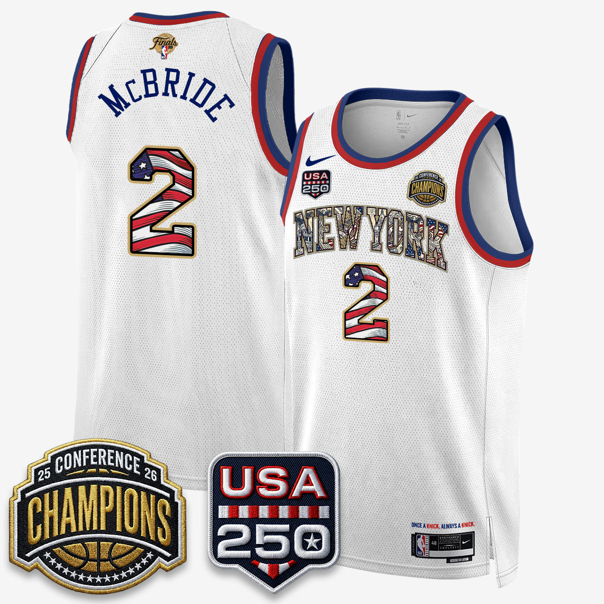 NYK 2026 NBA Eastern Conference Champions x Fourth of July Vapor Jersey - Stitched - image 7